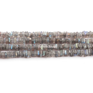 1 Long  Strand Labradorite  Heishi Smooth Briolettes  -Square Shape  Briolettes  4mm- 16 Inches BR1855 - Tucson Beads