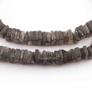 1 Long  Strand Gray Moonstone Heshi Smooth Briolettes  -Square Shape  Briolettes  5mm- 16 Inches BR1853 - Tucson Beads