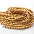 5 Strands AAA Quality Brush Round Balls 24K Gold Plated on Copper - Round Matt Finish Balls Beads 6mm 8 Inch GPC598