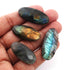 9  Pcs Amazing Labradorite Faceted Cabochon Spectrolite - Oval Shape Multi Fire Loose Gemstone -35mmx16mm-29mmx14mm   LGS088