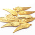 5 Pc Gold Feather Charm Pendant - 24k Matte Gold Plated - Brass Gold Feather Pendant 54mmx18mm GPC532