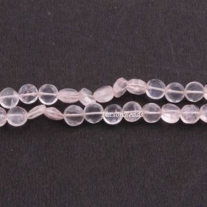 1 Strand Rose Quartz  Faceted Coin Briolettes - Rose Quartz Coin Beads 6mm 12 inches BR2422 - Tucson Beads