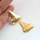 5 Pcs Beautiful Designer Shark Tooth 24k Gold Plated Over Solid Copper 23mmx20mm GPC700 - Tucson Beads