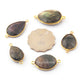 5  Pcs Mix Stone  24k Gold Plated Assorted Shape Connector - Mix Stone Connector -32mmx19mm-26mmx12mm- PC352 - Tucson Beads