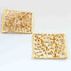 5 Pcs Gold Square Charm - 24k Matte Gold Plated Charm - Filigree Design Square Charm 34mm GPC262 - Tucson Beads