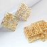 5 Pcs Gold Square Charm - 24k Matte Gold Plated Charm - Filigree Design Square Charm 34mm GPC262