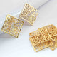 5 Pcs Gold Square Charm - 24k Matte Gold Plated Charm - Filigree Design Square Charm 34mm GPC262 - Tucson Beads