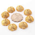11 PCS 24k Gold Plated Designer Copper Casting Half Cap Beads - Jewelry Making- 20mmx8mm  GPC025