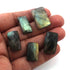 8 Pcs Amazing Labradorite Faceted Cabochon Spectrolite - Rectangle Shape Multi Fire Loose Gemstone -29mmx15mm  LGS123