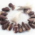 1 Strand Peanut Wood Jasper Faceted Briolettes - Semi Precious Stone Pear Briolettes - 33mmx15mm-18mmx12mm 9 Inch-BR01614
