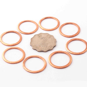 10 Pcs Solid Copper Link Charm Rose Gold Round Circle Copper Link 23mm -Great For Earrings GPC648 - Tucson Beads