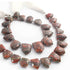 1  Long Strand  Red Jasper Faceted Briolettes - Pentagon Shape Briolettes -13mmx11mm-23mmx16mm - 9 Inches BR01612