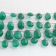 1 Strand Green Onyx  Faceted Briolettes - Pear Drop Briolettes - 18mmx12mm-12mmx9mm - 9 Inches BR02740 - Tucson Beads
