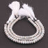 1 Strand Light Green Silverite Faceted Rondelles  - Gemstone Rondelles 7mmx5mm-9mmx4mm 7.5 Inches BR2327