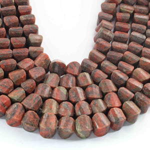 1  Long Strand  Unakite Faceted Briolettes - Fancy Shape Briolettes -17mmx10mm-11mmx8mm - 10.5 Inches BR01549 - Tucson Beads