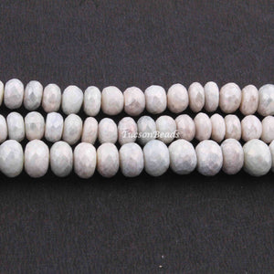 1 Strand Light Green Silverite Faceted Rondelles  - Gemstone Rondelles 7mmx5mm-9mmx4mm 7.5 Inches BR2327 - Tucson Beads