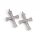 2 Pcs Pave Diamond Cross Charm 925 sterling Silver Pendant - 21mmx13mm PDC217 - Tucson Beads
