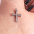 1 Pc Pave Diamond Cross Charm 925 sterling Silver Pendant - 21mmx13mm PDC217