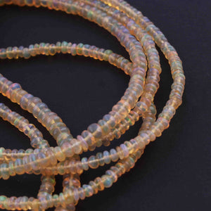 1 Strand Natural Ethiopian Welo Opal Smooth Roundels Beads - Opal Roundels 3mm-4mm 16 Inch  BR0882 - Tucson Beads