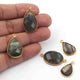 6 Pcs Labradorite Blue Flash 24k Gold Plated  Faceted Assorted Shape Gemstone Bezel Single & Double Bail Pendant & Connector- 27mmx16mm-19mmx12mm  PC101 - Tucson Beads