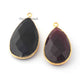 2  Pcs Black Onyx & Garnet  24k Gold Plated Faceted Pear Shape Pendant - Black Onyx & Garnet  Pendant-30mmx16mm-34mmx18mm- PC354 - Tucson Beads
