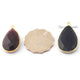 2  Pcs Black Onyx & Garnet  24k Gold Plated Faceted Pear Shape Pendant - Black Onyx & Garnet  Pendant-30mmx16mm-34mmx18mm- PC354 - Tucson Beads