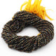 5 Long Strands Black Spinel Golden Coated Rondelles Faceted Beads - Golden Coated Rondelles - 3mm 13 inch RB418 - Tucson Beads