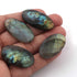 8 Pcs Amazing Labradorite Faceted Cabochon Spectrolite - Oval Shape Multi Fire Loose Gemstone -34mmx19mm-35mmx17mm  LGS091
