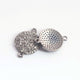 1 PC Pave Diamond Round Disc Connector 925 Sterling Silver - Diamond Double Bail Connector 17mmx12mm PDC303 - Tucson Beads