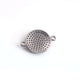 1 PC Pave Diamond Round Disc Connector 925 Sterling Silver - Diamond Double Bail Connector 17mmx12mm PDC303 - Tucson Beads