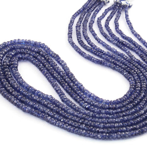 350. Ct 4 Strands Of Genuine Blue Sapphire Necklace - Faceted Rondelle Beads - Rare & Natural Sapphire Necklace - Stunning Elegant Necklace - SPB0097 - Tucson Beads