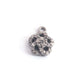 1 Pc Natural Pave Diamond Round Flower Charm Over 925 Sterling Silver Pendant - 11mmX9mm Pdc267 - Tucson Beads