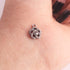 1 Pc Natural Pave Diamond Round Flower Charm Over 925 Sterling Silver Pendant - 11mmX9mm Pdc267