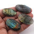 6 Pcs Amazing Labradorite Faceted Cabochon Spectrolite - Oval Shape Multi Fire Loose Gemstone -38mmx18mm-32mmx21mm  LGS108