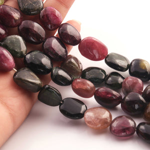 1 Strand Multi Tourmaline Smooth Briolettes  - Assorted Shape Briolettes  18mmx12mm-12mmx13mm - 18Inches BR0103 - Tucson Beads