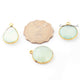 7 Pcs Aqua Chalcedony 24k Gold Plated Faceted Assorted Shape Pendant/Connector- -27mmx16mm-20mmx13mm-PC219 - Tucson Beads