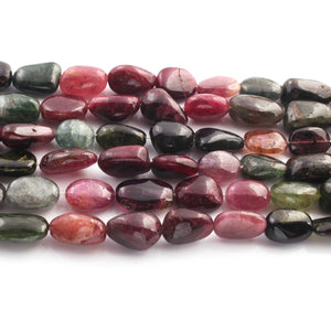 1 Strand Multi Tourmaline Smooth Briolettes  - Assorted Shape Briolettes  26mmx10mm-13mmx10mm - 17 Inches BR0107 - Tucson Beads