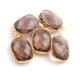 5 Pcs Smoky Quartz 24k Gold Plated Faceted Rectangle Shape Gemstone Bezel Pendant- 24mmx16mm PC286 - Tucson Beads