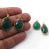 4  Pcs Mix Stone  24k Gold Plated Faceted Pear Shape Pendant - Mix Stone  Pendant-20mmx13mm- PC482