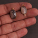 9  Pcs Gray Moonstone  Faceted  Assorted Shape 24k Gold Plated Pendant & Connector  - 21mmx11mm  PC386 - Tucson Beads