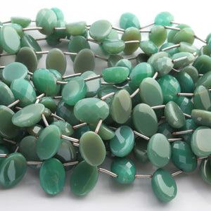 1 Strand Chrysoprase Smooth Oval Shape Briolettes -  11mmX9mm-15mmx10mm 9 Inches BR365 - Tucson Beads