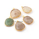5  Pcs Mix Stone 24k Gold Plated Assorted Shape Pendant - Mix Stone  Pendant-26mmx21mm-22mmx15mm- PC395 - Tucson Beads