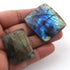 6 Pcs Amazing Labradorite Faceted Cabochon Spectrolite - Square Shape Multi Fire Loose Gemstone -40mmx37mm-37mmx29mm   LGS100