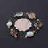6  Pcs Mix Stone Faceted Assorted Shape 24k Gold Plated Connector&Pendant  - 19mmx15mm-16mmx10mm-PC719