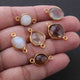 6  Pcs Mix Stone Faceted Assorted Shape 24k Gold Plated Connector&Pendant  - 19mmx15mm-16mmx10mm-PC719 - Tucson Beads