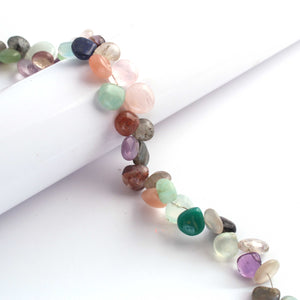 1 Long Strand Multi Stone Smooth Briolettes -Assorted Shape Mix Stone Briolettes - 9mm-15mm-8.5 Inches BR2807 - Tucson Beads