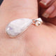 1 Pc Genuine and white Rainbow Moonstone Pear Shape Pendant - 925 Sterling Silver Pendant- Gemstone Pendant  SJ26 - Tucson Beads