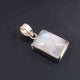 1 Pc Genuine and Rare White Rainbow Moonstone Square Shape Pendant -925 Sterling Silver -Gemstone Pendant,Cabochon pendant SJ12 - Tucson Beads