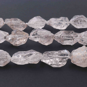 1 Strand AAA Quality Herkimer Diamond Quartz Nuggets, 17mmx13mm-25mmx19mm Center Drilled Beads - Herkimer Rough Stone BR3310 - Tucson Beads