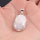 1 Pc Genuine and Rare White Rainbow Moonstone Oval Shape Pendant - 925 Sterling Silver - Gemstone Pendant  SJ32 - Tucson Beads